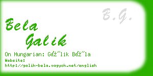 bela galik business card